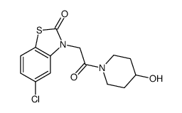 5-chloro-3-[2-(4-hydroxypiperidin-1-yl)-2-oxoethyl]-1,3-benzothiazol-2-one结构式