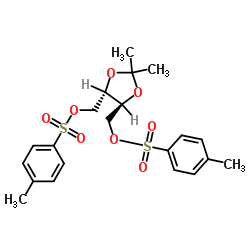 (-)-1,4-二-O-甲苯磺酰基-2,3-O-异亚丙基-L-苏糖醇结构式