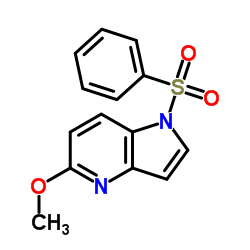1-(苯基磺酰基)-5-甲氧基-4-氮杂吲哚结构式