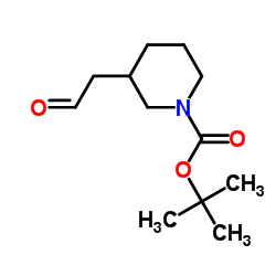3-(2-氧代-乙基)-哌啶-1-羧酸叔丁酯结构式
