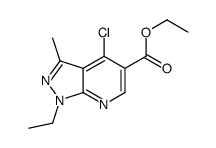 4-氯-1-乙基-3-甲基-1H-吡唑并[3,4-b]吡啶-5-羧酸乙酯结构式