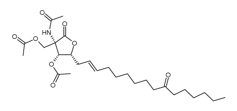 (2S,3R,4R)-2-acetamido-3-acetoxy-2-acetoxymethyl-4-[(E)-10'-oxohexadec-2'-en-1'-yl]-4-butanolide结构式