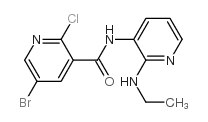 5-溴-2-氯-n-[2-(乙氨基)-3-吡啶基]-3-吡啶羧胺结构式