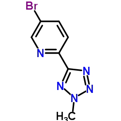 2-甲基-5-(5-溴吡啶-2-基)四氮唑结构式