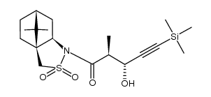 (2S,3R)-1-((3aS,6R,7aR)-8,8-dimethyl-2,2-dioxidotetrahydro-3H-3a,6-methanobenzo[c]isothiazol-1(4H)-yl)-3-hydroxy-2-methyl-5-(trimethylsilyl)pent-4-yn-1-one结构式