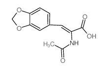 2-Propenoic acid, 2-(acetylamino)-3-(1,3-benzodioxol-5-yl)- (en)结构式