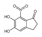 (9ci)-2,3-二氢-5,6-二羟基-7-硝基-1H-茚-1-酮结构式