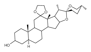 (25R)-5α-Spirostan-3β-ol-12-ethylenacetal结构式