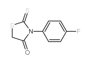 3-(4-氟苯基)-2-硫基氧代-1,3-噻唑烷-4-酮结构式