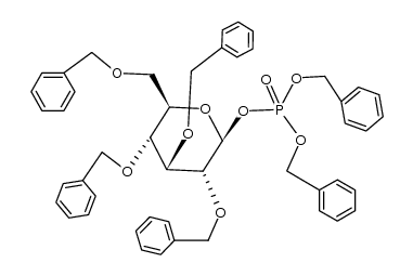 Dibenzyl(2,3,4,6-tetra-O-benzyl-β-D-glucopyranosyl)phosphat结构式