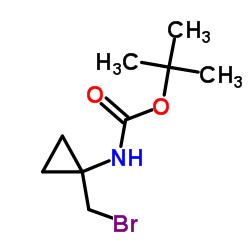 1-(溴甲基)环丙基氨基甲酸叔丁酯结构式