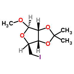 (3aS,4S,6R,6aR)-4-(碘甲基)-6-甲氧基-2,2-二甲基四氢呋喃并[3,4-d][1,3]二噁戊环结构式