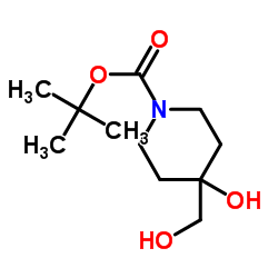 1-Boc-4-羟基-4-(羟基甲基)-哌啶结构式