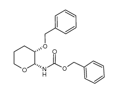 cis-(3S)-3-benzyloxy-2-benzyloxycarbonylaminotetrahydropyran结构式
