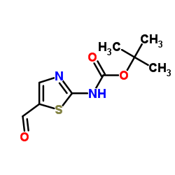 5-甲酰基噻唑-2-氨基甲酸叔丁酯结构式
