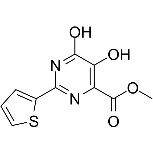5,6-二羟基-2-噻吩-2-基-嘧啶-4-羧酸甲酯结构式