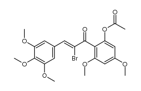 (Z)-2-(2-bromo-3-(3,4,5-trimethoxyphenyl)acryloyl)-3,5-dimethoxyphenyl acetate结构式