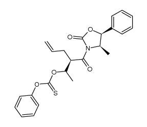 (4R,5S)-3-[(2R)-2((1R*)-1-(phenoxythiocarbonyloxy)ethyl)-1-oxo-4-pentenyl]-4-methyl-5-phenyl-2-oxazolidinone结构式