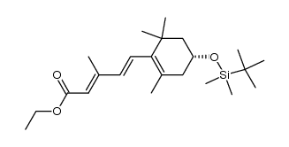 ethyl (2E,4E)-5-[(4R)-4-tert-butyldimethylsilyloxy-2,6,6-trimethylcyclohexyl-1-enyl]-3-methylpenta-2,4-dienoate结构式