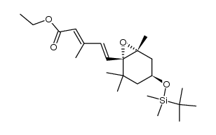 (2E,4E)-ethyl 5-((1S,4S,6R)-4-((tert-butyldimethylsilyl)oxy)-2,2,6-trimethyl-7-oxabicyclo[4.1.0]heptan-1-yl)-3-methylpenta-2,4-dienoate结构式