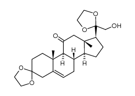 3,3,20,20-bis-ethanediyldioxy-21-hydroxy-pregn-5-en-11-one结构式