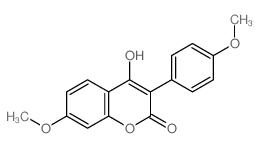 4-Hydroxy-7-methoxy-3-(4-methoxyphenyl)-2H-chromen-2-one结构式