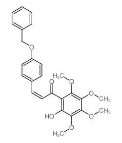 1-(2-hydroxy-3,4,5,6-tetramethoxy-phenyl)-3-(4-phenylmethoxyphenyl)prop-2-en-1-one结构式