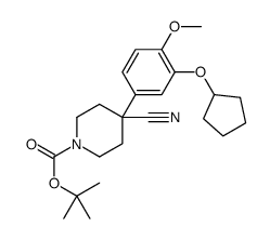 1-BOC-4-CYANO-4-[3-(CYCLOPENTYLOXY)-4-METHOXYPHENYL]-PIPERIDINE结构式