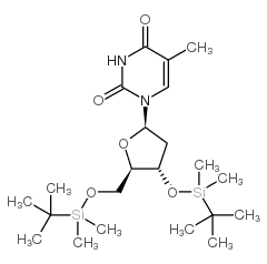 3,5-双-o-(t-丁基二甲基甲硅烷基)胸腺嘧啶脱氧核苷结构式