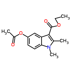 5-乙酰氧基-1,2-二甲基吲哚-3-羧酸乙酯结构式