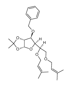 3-O-benzyl-1,2-isopropylidene-5,6-di-O-(3-methyl-2-butenyl)-α-D-glucofuranose结构式