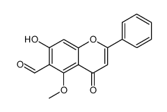 7-hydroxy-5-methoxy-4-oxo-2-phenyl-4H-chromene-6-carbaldehyde结构式