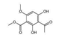 3-acetyl-2,4-dihydroxy-6-methoxy-benzoic acid methyl ester结构式
