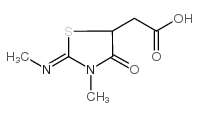 2-[3-甲基-2-甲基亚氨基-4-氧代-1,3-噻唑烷-5-基]乙酸结构式