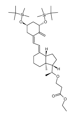 ethyl 3-((S)-1-((1S,3aS,7aS,E)-4-((Z)-2-((3S,5R)-3,5-bis((tert-butyldimethylsilyl)oxy)-2-methylenecyclohexylidene)ethylidene)-7a-methyloctahydro-1H-inden-1-yl)ethoxy)propanoate结构式