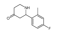 2-(4-fluoro-2-methylphenyl)piperidin-4-one结构式
