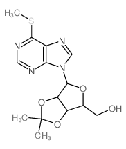 [7,7-dimethyl-2-(6-methylsulfanylpurin-9-yl)-3,6,8-trioxabicyclo[3.3.0]oct-4-yl]methanol结构式