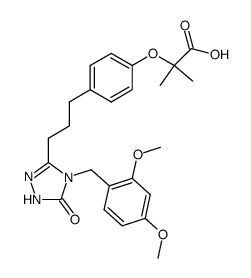 2-(4-{3-[4-(2,4-dimethoxybenzyl)-5-oxo-4,5-dihydro-1H-[1,2,4]triazol-3-yl]propyl}phenoxy)-2-methylpropionic acid结构式