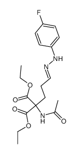acetylamino-[3-(4-fluoro-phenylhydrazono)-propyl]-malonic acid diethyl ester结构式