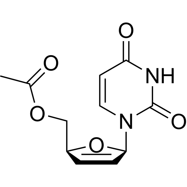 5’-O-Acetyl-2’,3’-dideoxy-2’,3’-didehydro-uridine结构式
