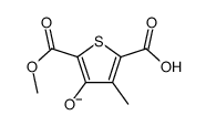 5-carboxy-2-methoxycarbonyl-4-methylthiophen-3-olate结构式