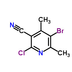 5-溴-2-氯-4,6-二甲基尼古丁腈结构式