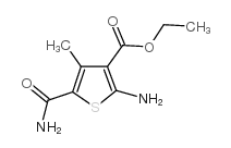 2-氨在-5-氨基羰基-4-甲基-3-噻吩羧酸乙酯结构式