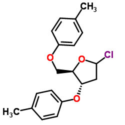 1-Α-氯-3,5-二-O-对甲苯甲酰基-2-脱氧-D-呋喃核糖结构式