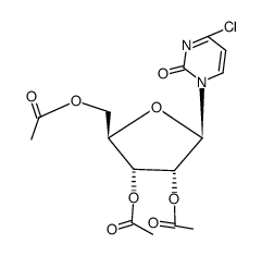 4-chloro-1-(tri-O-acetyl-β-D-ribofuranosyl)-1H-pyrimidin-2-one结构式