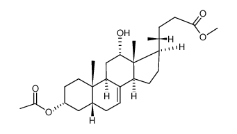 12α-hydroxy-3α-acetoxy-5β-cholen-(7)-oic acid-(24)-methyl ester结构式