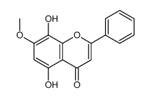 5,8-dihydroxy-7-methoxy-2-phenylchromen-4-one结构式