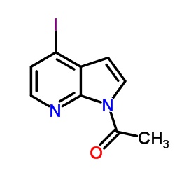 1-(4-碘-1H-吡咯并[2,3-b]吡啶)-乙酮结构式