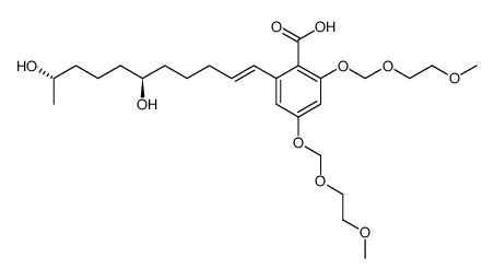 4,6-bis[(2-methoxyethoxy)methyloxy]-2-[(1'E,6'R,10'S)-6',10'-dihydroxyundec-1'-en-1'-yl]benzoic acid结构式
