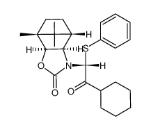 (3aR,4S,7R,7aS)-3-((R)-2-cyclohexyl-2-oxo-1-(phenylthio)ethyl)-7,8,8-trimethylhexahydro-4,7-methanobenzo[d]oxazol-2(3H)-one结构式